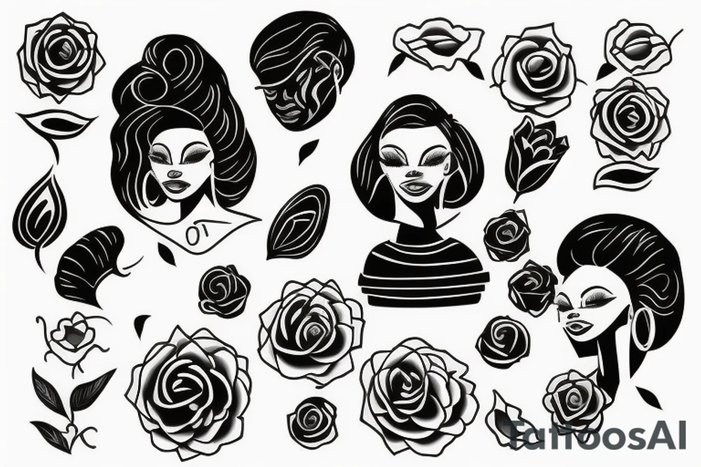 Black woman tattoo idea