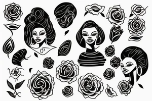 Black woman tattoo idea