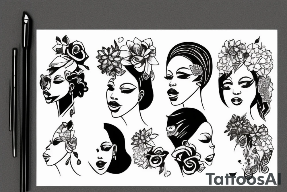 Black woman tattoo idea