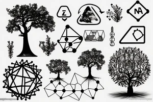 Chemistry elements with a tree and with dna tattoo idea