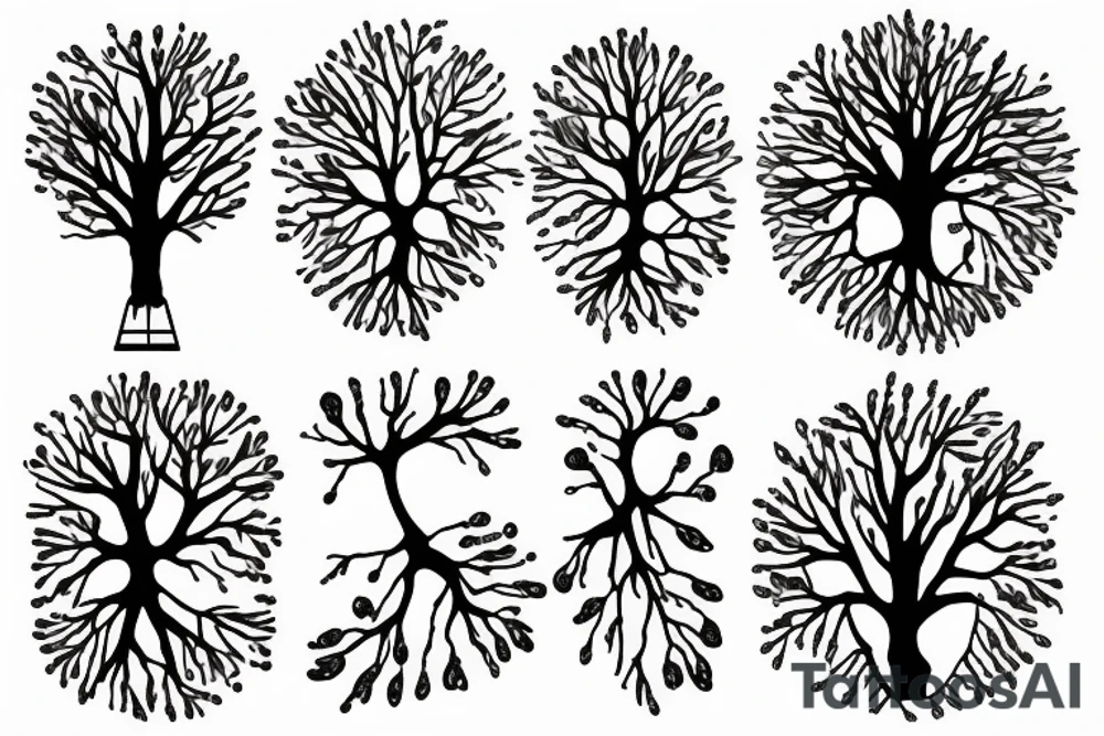 Chemistry elements with a tree and with dna tattoo idea