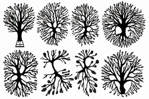 Chemistry elements with a tree and with dna tattoo idea