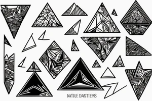 Triangles with a nature and city scenery tattoo idea