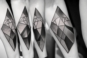 Triangles with a nature and city scenery tattoo idea