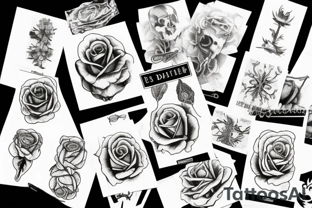 Death rose tattoo idea