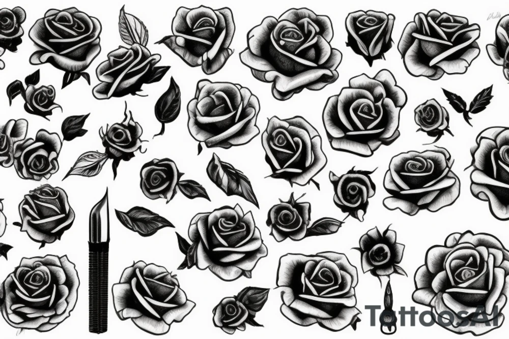 Death rose tattoo idea