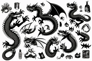 Dragon wearing a had tattoo idea