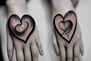 A woman's hand holding a human heart tattoo idea