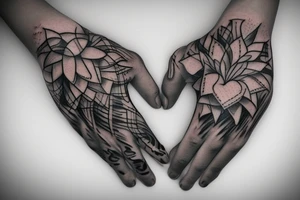 A woman's hand grasping a human heart tattoo idea