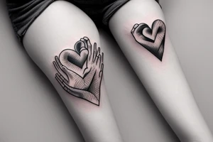 A woman's hand grasping a human heart tattoo idea