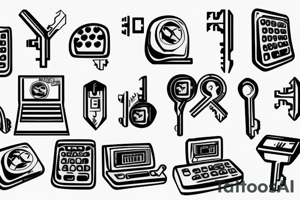 computer keyboard key cap tattoo idea