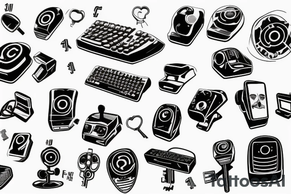 computer keyboard key cap tattoo idea