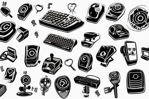 computer keyboard key cap tattoo idea
