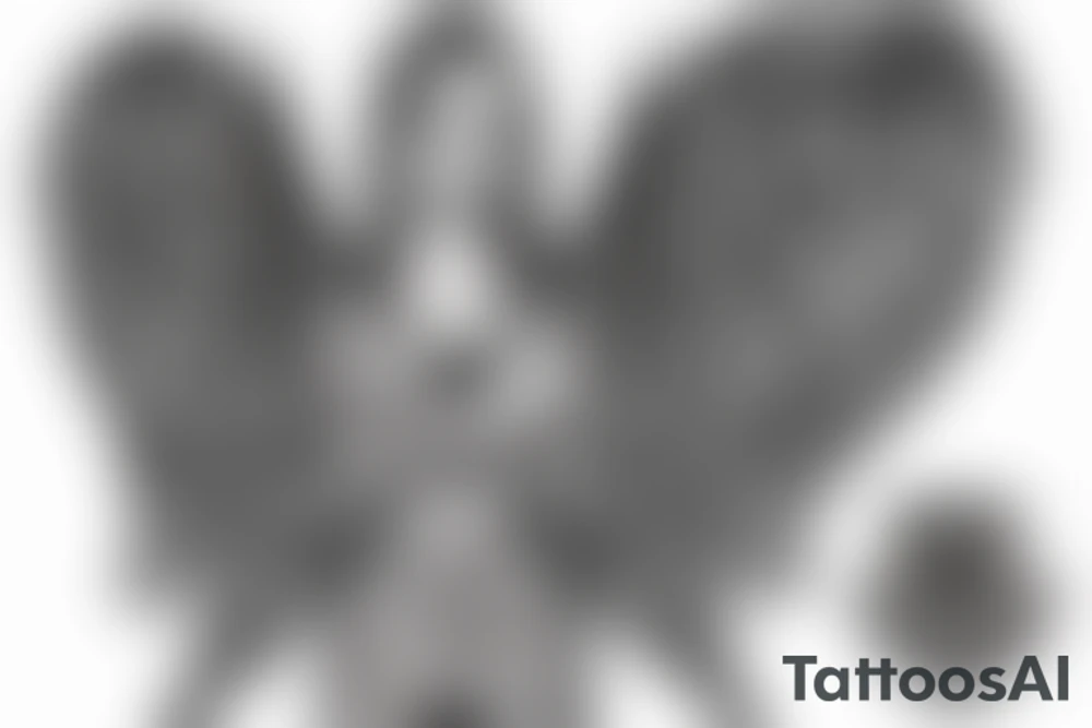 person with angel wings tattoo idea