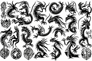 Dragon in a maze tattoo idea