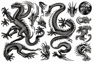 Dragon in a maze tattoo idea