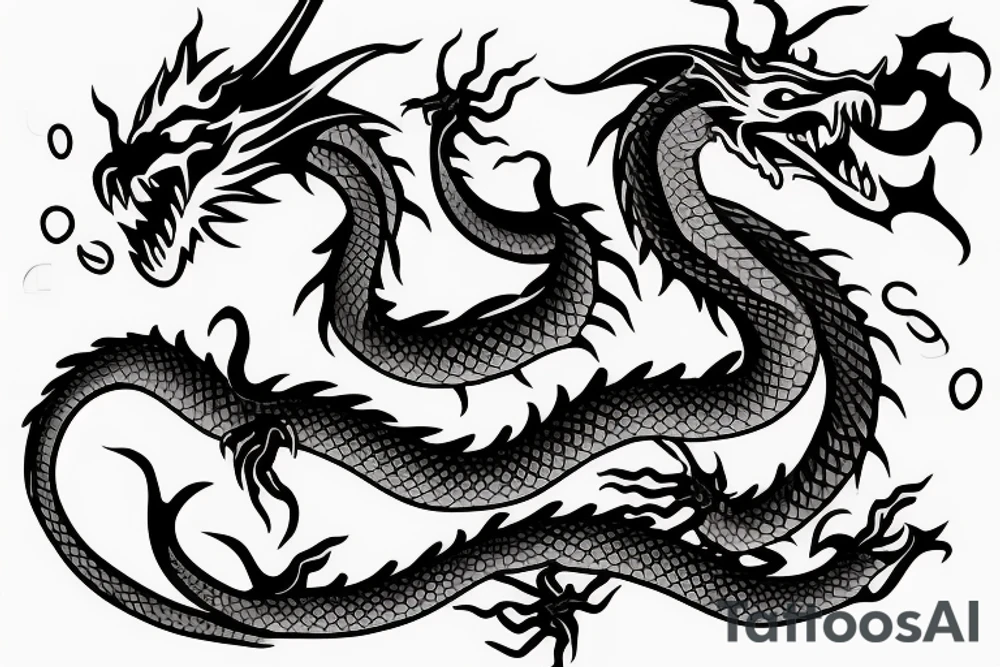 Dragon in a maze tattoo idea