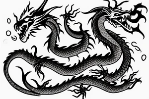 Dragon in a maze tattoo idea