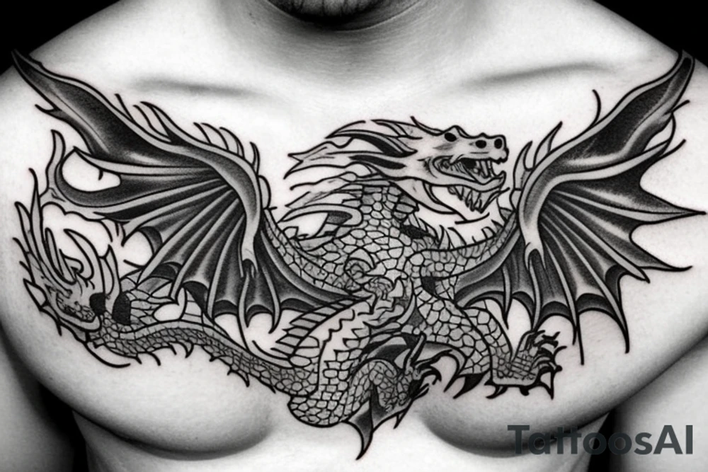 Dragon wing in a maze tattoo idea