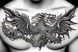 Dragon wing in a maze tattoo idea