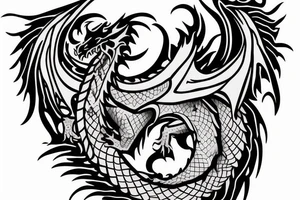 Dragon wing in a maze tattoo idea
