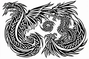 Dragon wing in maze tattoo idea