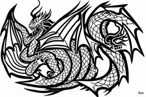 Dragon wing in maze tattoo idea