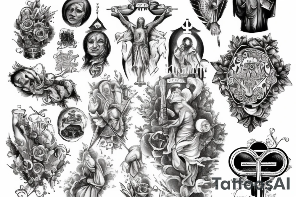 religious, for the arm, catholic images tattoo idea