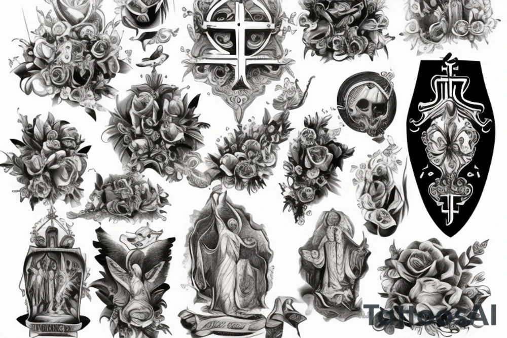 religious, for the arm, catholic images tattoo idea