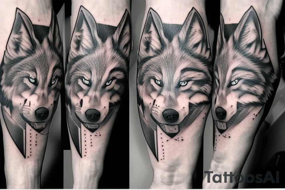 https://cacto-static.s3.amazonaws.com/IMG_4652.jpeg, ultra realistic, wolf tattoo, in the arm, showing it completely tattoo idea