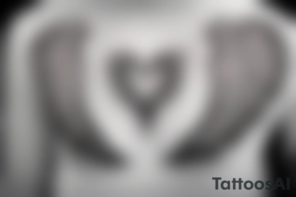 heart with angel wings tattoo idea