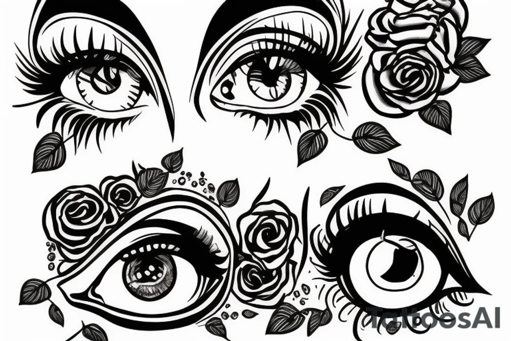 Black and white eye tattoo idea
