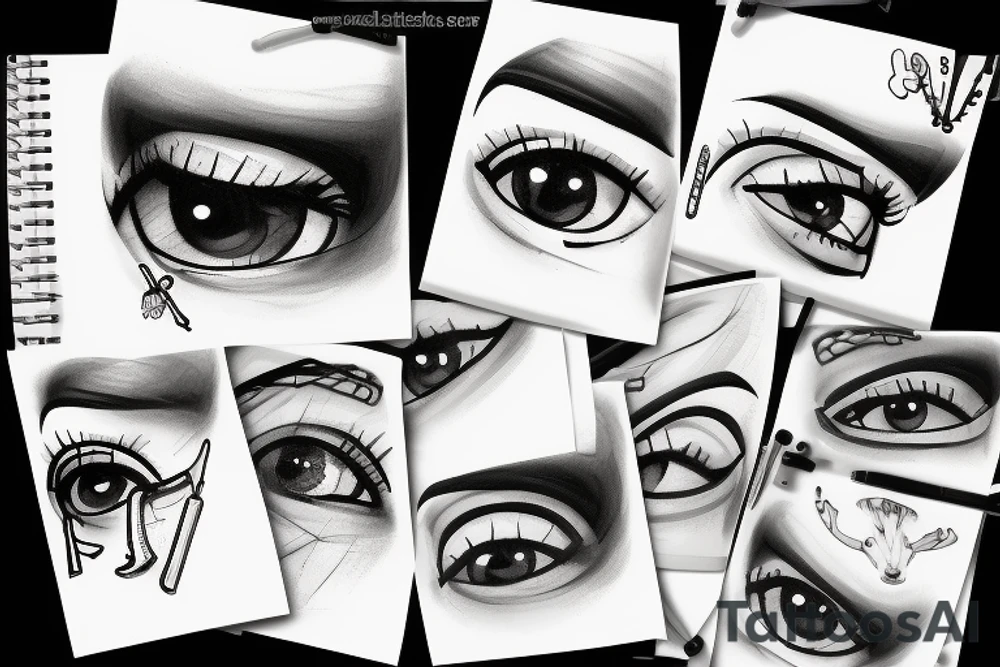 Black and white eye tattoo idea