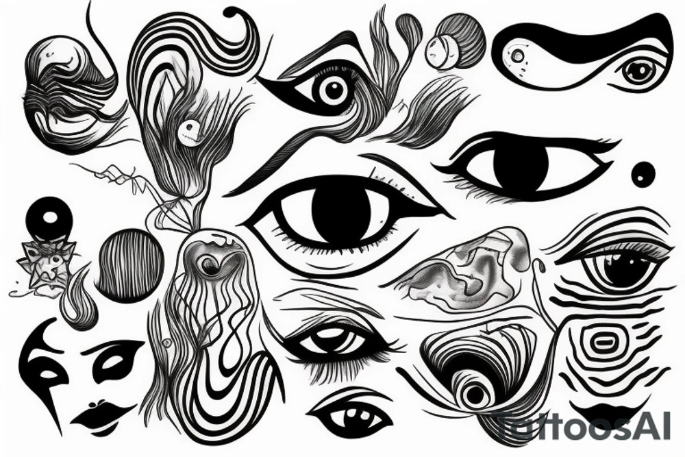 Black and white eye tattoo idea