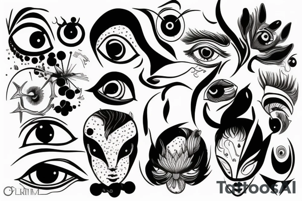 Black and white eye tattoo idea