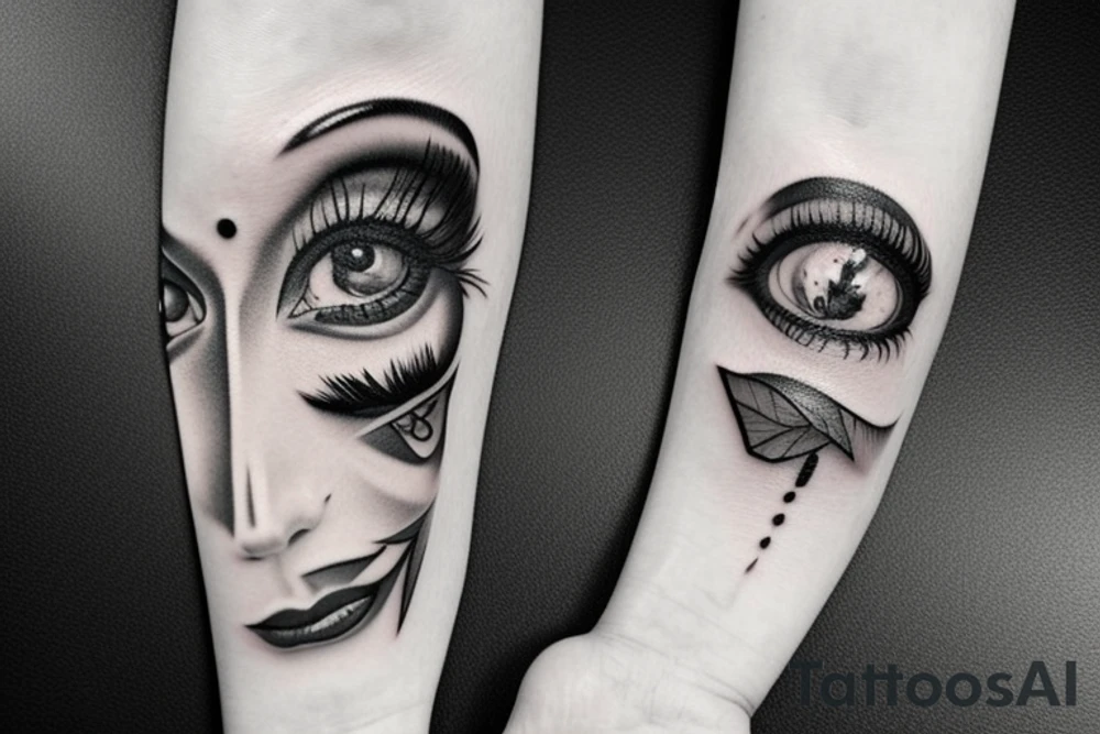 Black and white eye tattoo idea