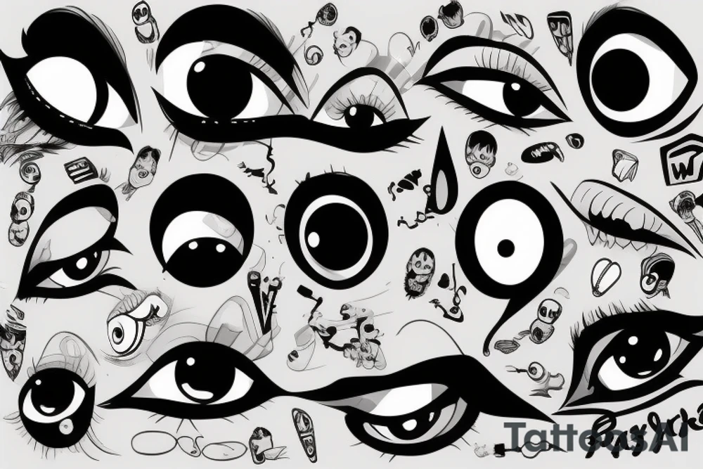 Black and white eye tattoo idea