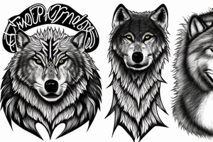 good tyr whit two wolfs tattoo idea