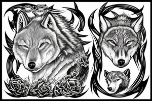 god tyr whit two wolfs tattoo idea