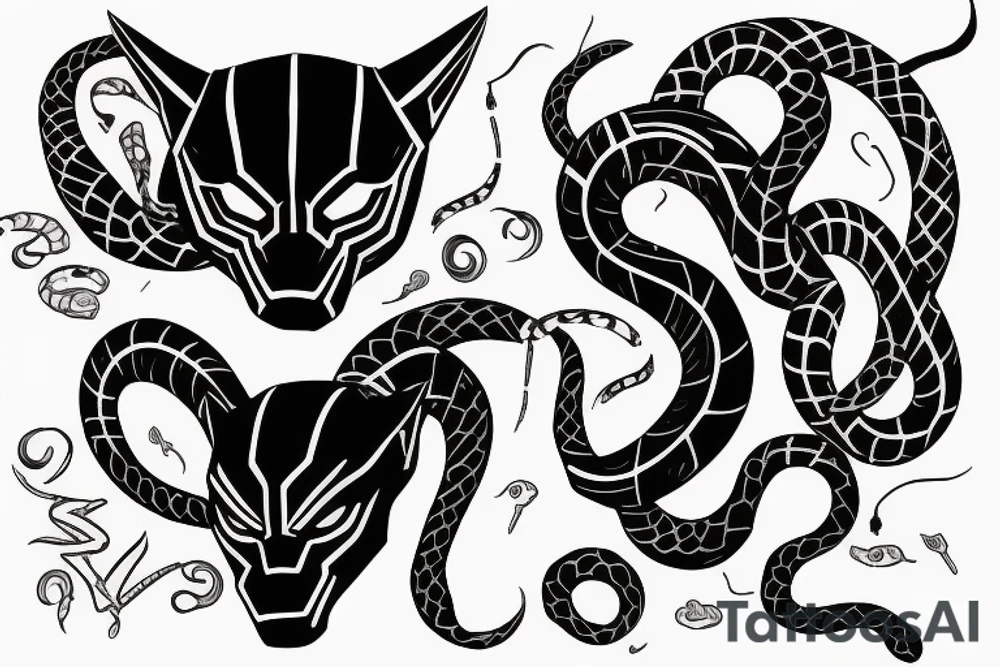 black panther three 6's and a snake tattoo idea