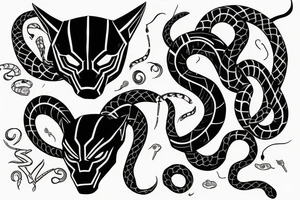 black panther three 6's and a snake tattoo idea