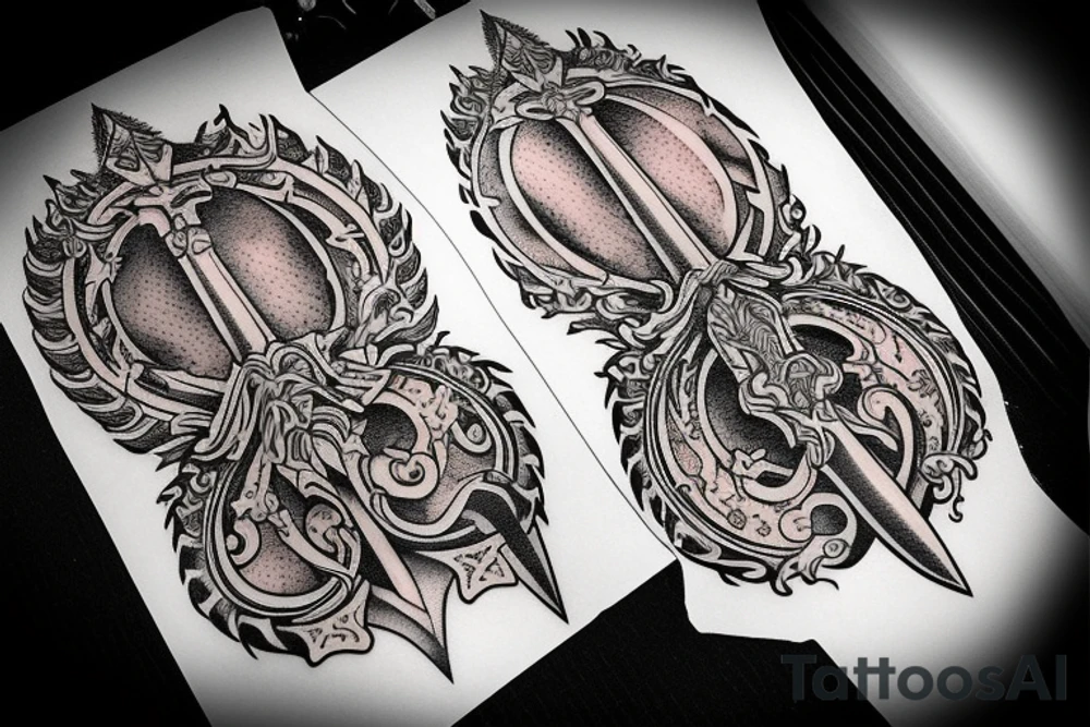 sword through crown tattoo idea