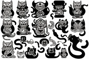 maneki neko death magician tattoo idea