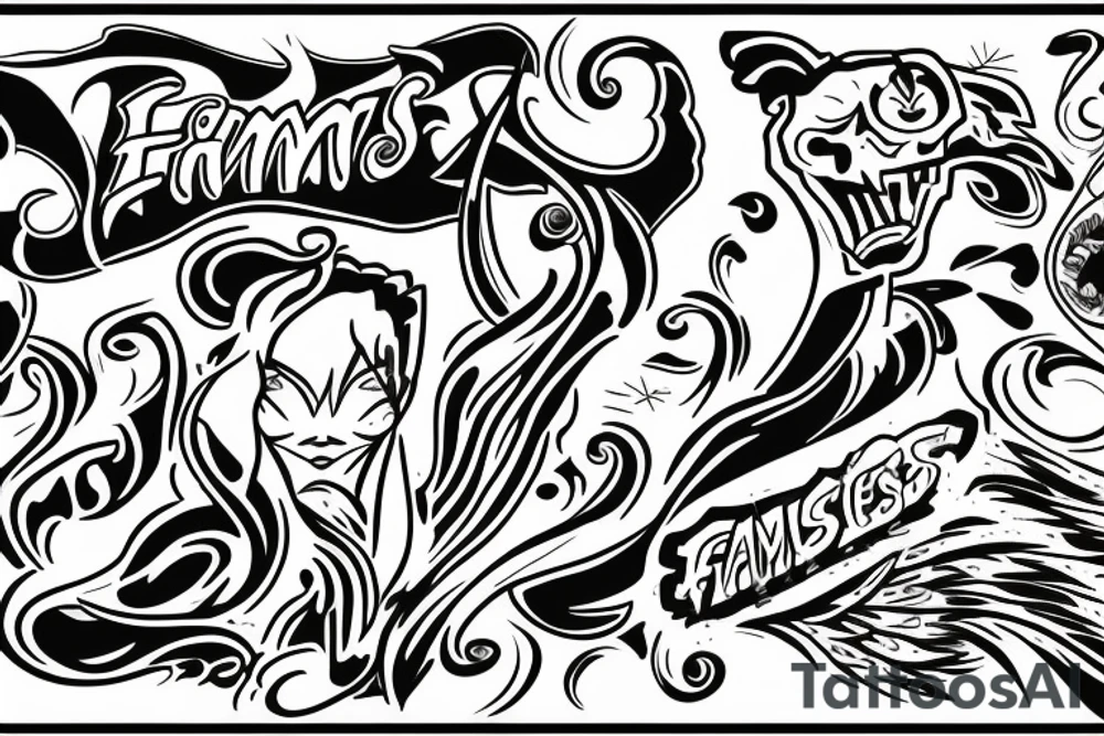 Flames , play loud tattoo idea
