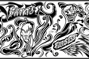 Flames , play loud tattoo idea
