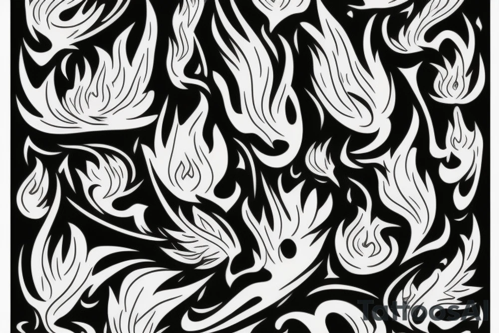 Flames , play loud tattoo idea