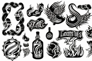 Flames , play loud tattoo idea