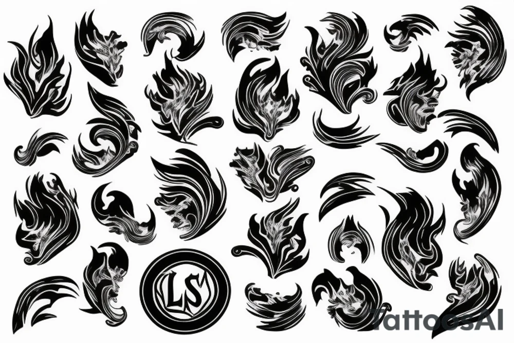 Flames , play loud tattoo idea