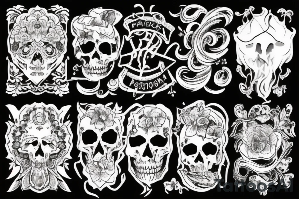 поварской нож с узорами tattoo idea