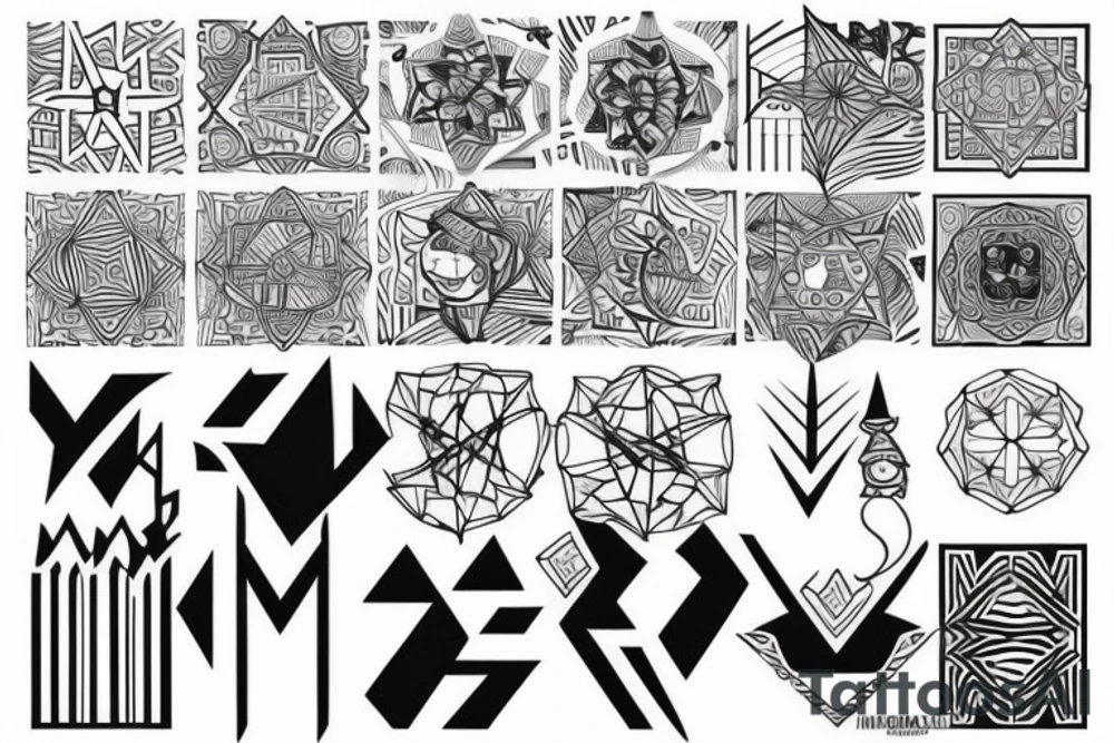нож с узорами tattoo idea
